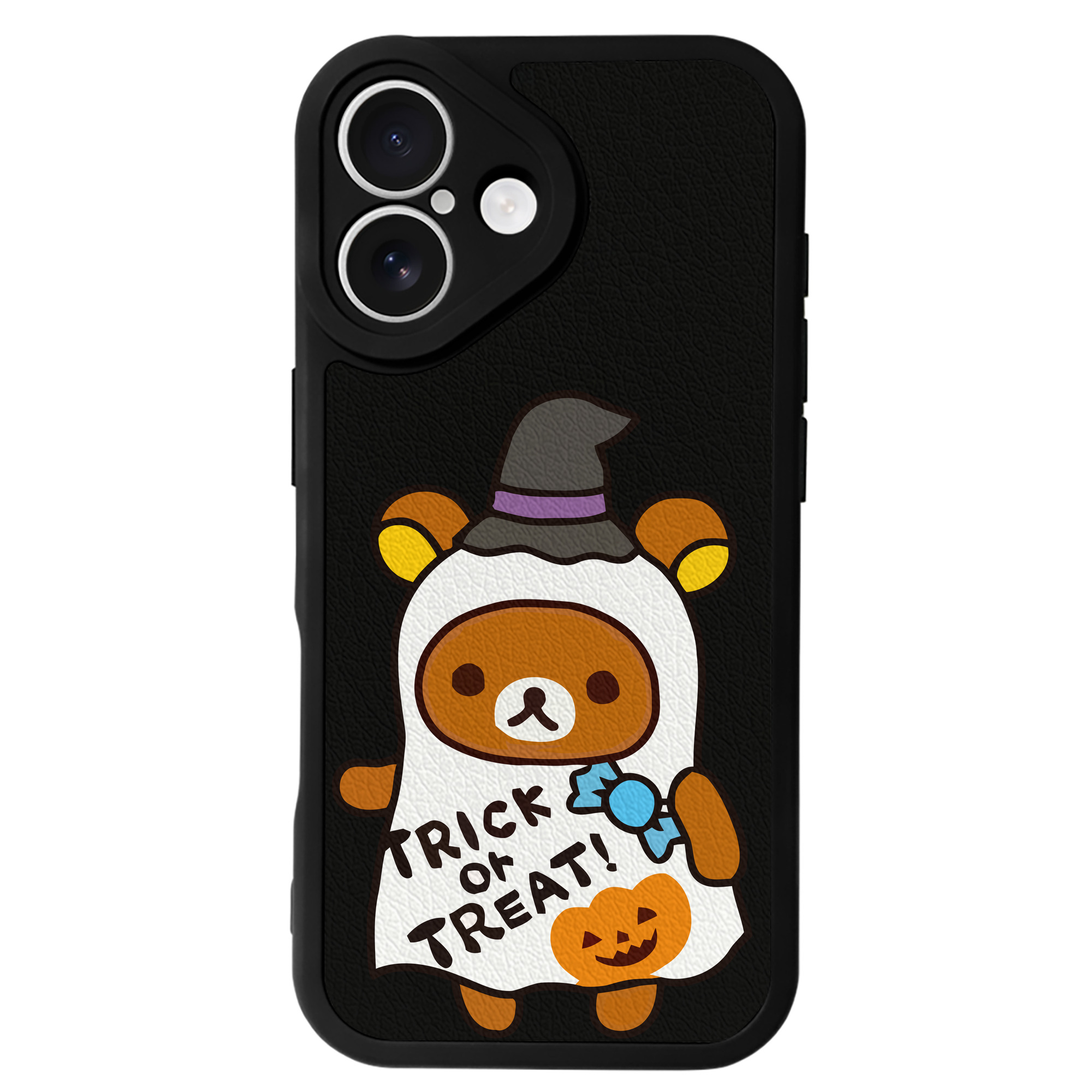 （画像用） リラックマ リラックマ キイロイトリ Rilakkuma Korilakkuma Kiiroitori 【iPhone 16シリーズ対応】シリコンスマホケース（レザー調） 材質：シリコン